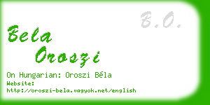 bela oroszi business card